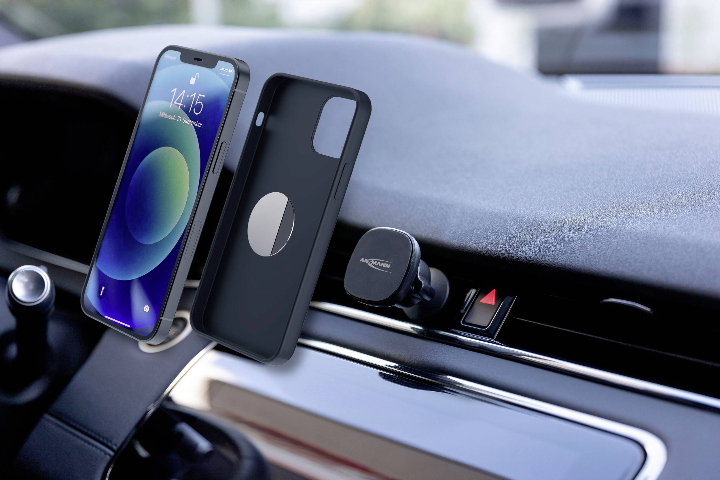 Ansmann Smart Lüftung Lüftungsgitter Handy-Kfz-Halterung Magnetbefestigung 2 - 12 mm