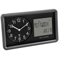 TFA Dostmann 60.3552.01 Funk Funkuhr 254mm x 44mm x 152mm Schwarz TFA Dostmann 60.3552.01 Funk Funkuhr 254mm x 44mm x 152mm Schwarz