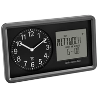 TFA Dostmann 60.3552.01 Funk Funkuhr 254mm x 44mm x 152mm Schwarz TFA Dostmann 60.3552.01 Funk Funkuhr 254mm x 44mm x 152mm Schwarz