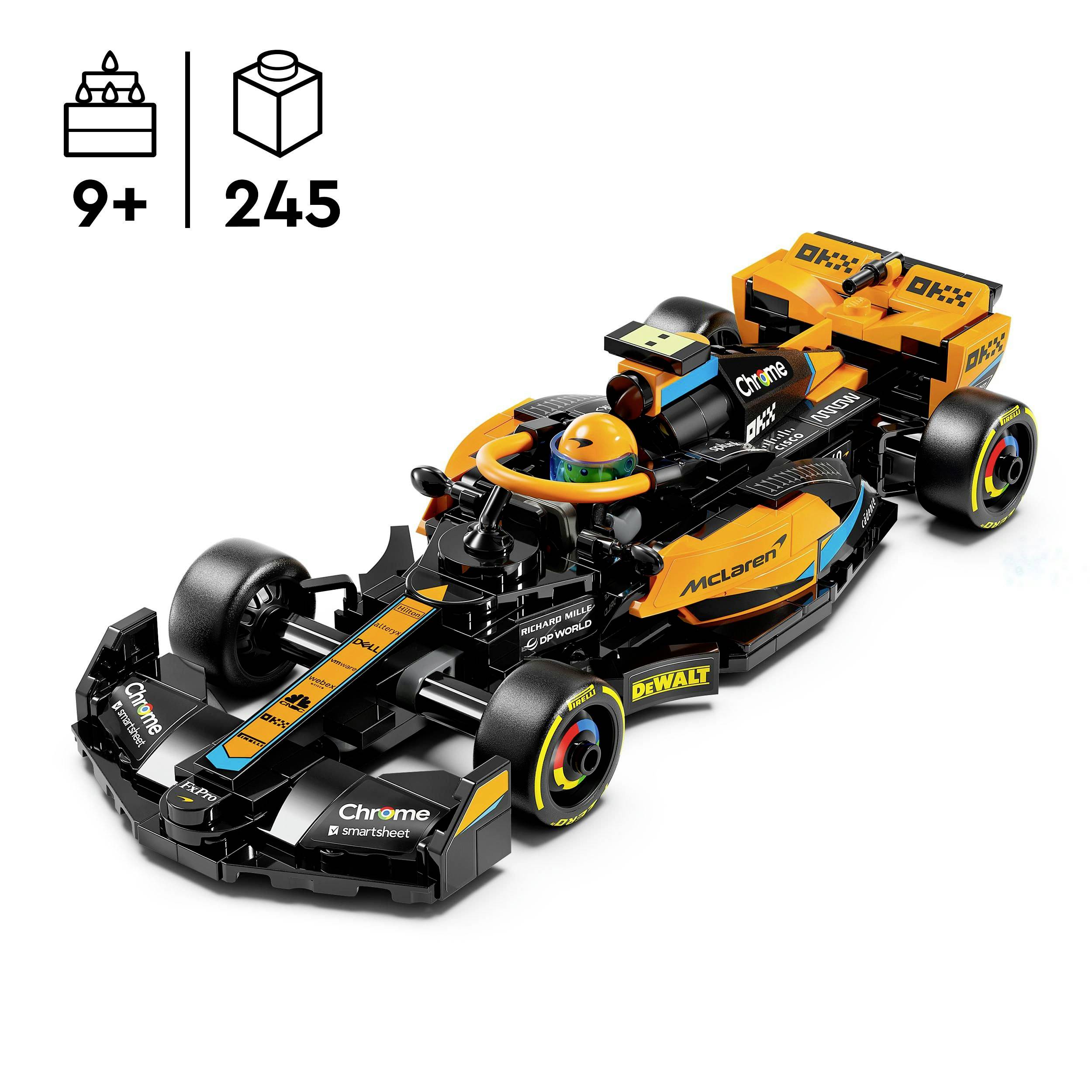 LEGO Speed Champions McLaren Formel 1 Rennwagen 2023, Spielzeug für Kinder ab 9 Jahren,Geschenkidee