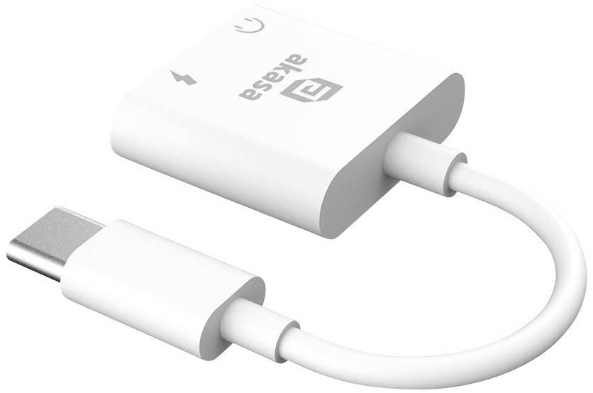 Akasa USB-C®, Audio Adapter mit Ladebuchse [1x USB-C® - 1x Kopfhörer (3.5mm Klinke), USB-C® Buchse (Power Delivery)]