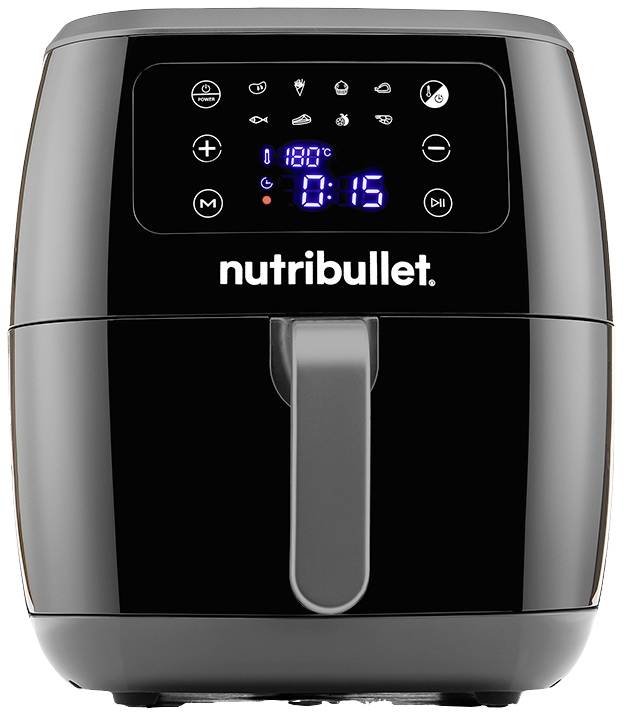 NUTRiBULLET CB NBA071B Heißluft-Fritteuse 7 l 1800 W Antihaftbeschichtung, BPA-frei, Heißluft-Funktion, mit Display, Timerfunktion Schwarz