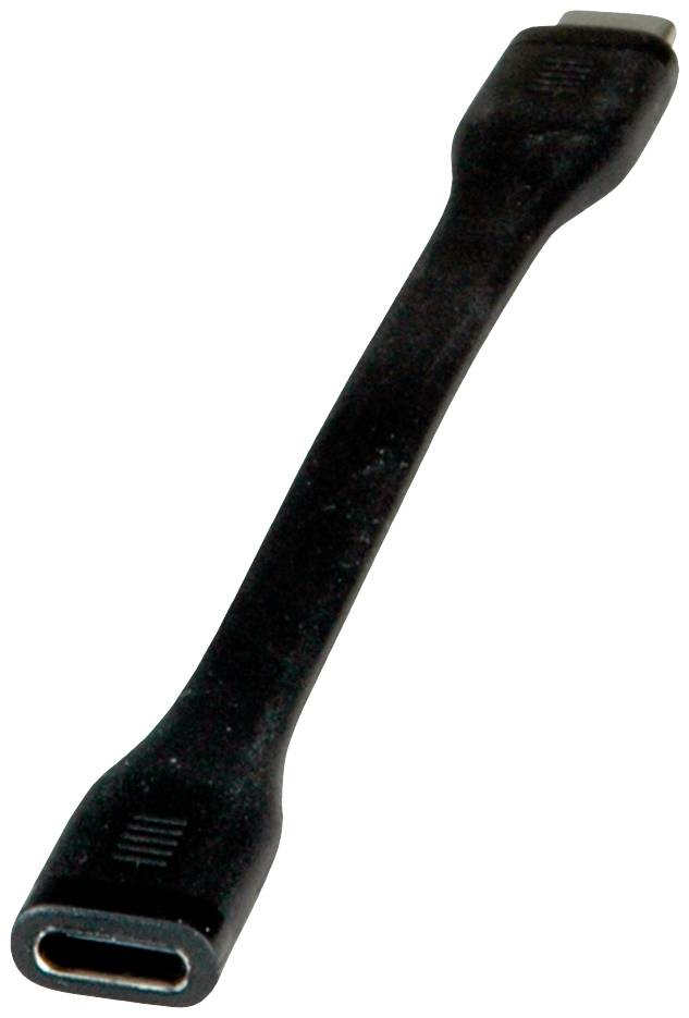 Schwarzes USB-C-Adapterkabel, flexibel, zweiseitig verwendbar, für Datenübertragung und Aufladung, ca. 6 Zoll lang.