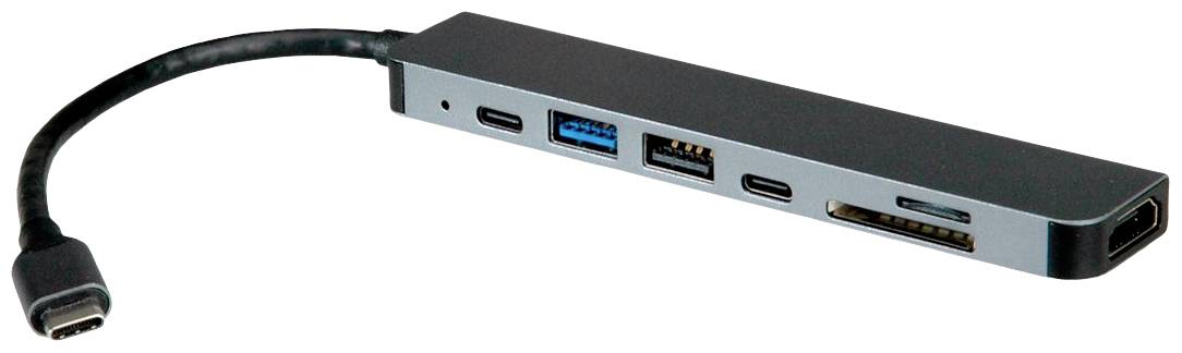 Roline Notebook Dockingstation 12.02.1122 Passend für Marke Dockingstations: Universal integrierter Kartenleser, USB-C® Power
