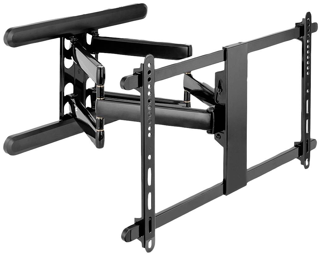 Wandhalterung für Fernseher, schwenkbar und neigbar, geeignet für verschiedene Bildschirmgrößen, aus schwarzem Metall.