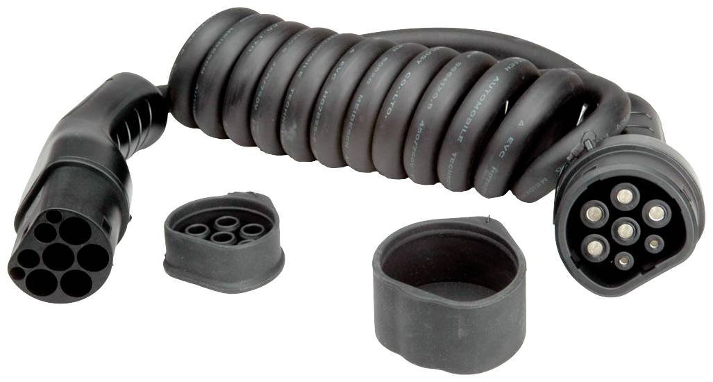 Roline 19.08.0043 eMobility Ladekabel 3m Flammwidrig, IP65, Spiralkabel