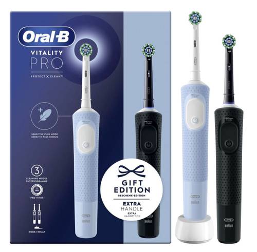Oral-B Vitality Pro D103 Duo 4210201446514 Elektrische Zahnbürste Rotierend/Pulsierend Weiß, Blau,