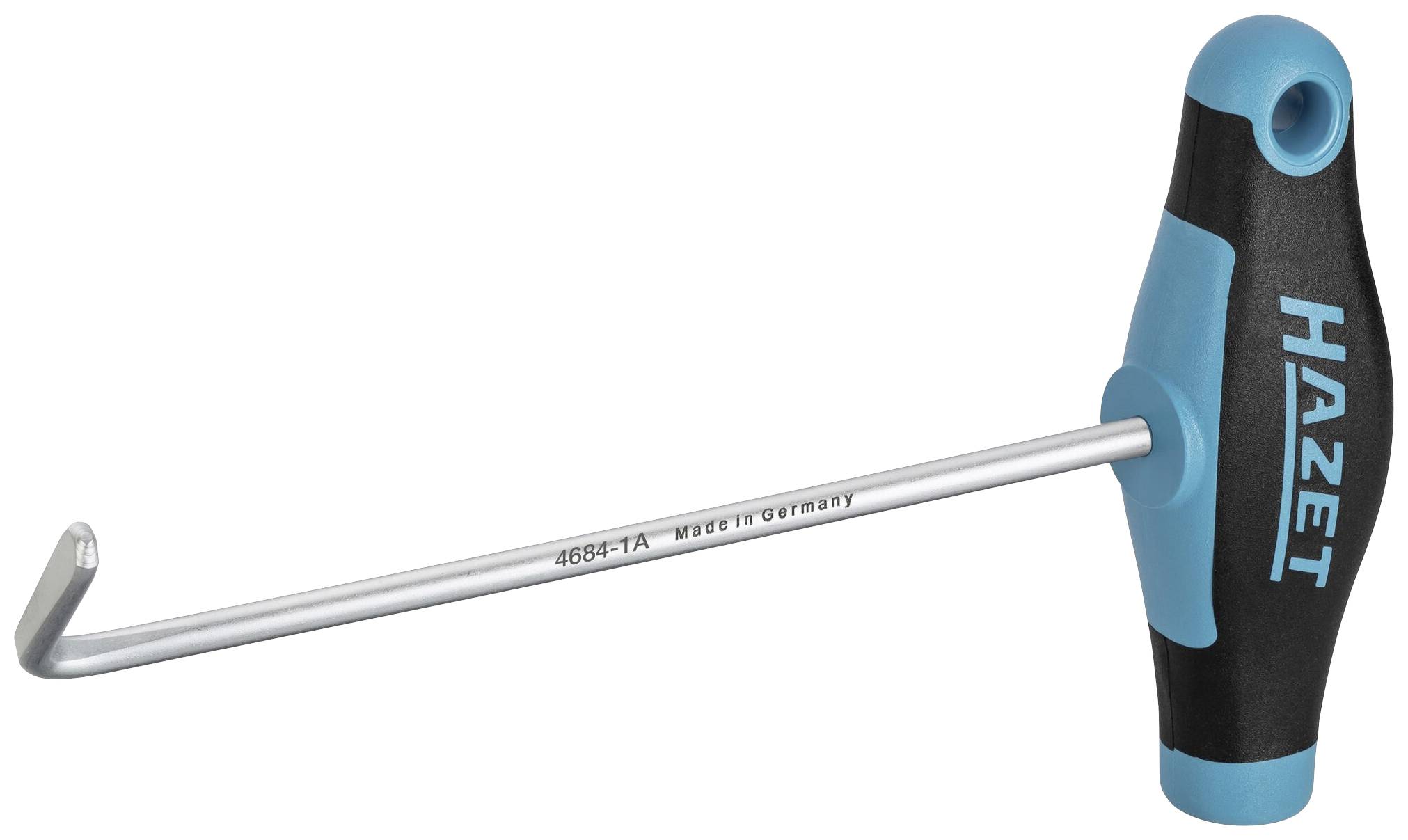 T-förmiger Sechskantschlüssel von Hazet, mit langem Metallstab und ergonomischem Griff in Blau und Schwarz.