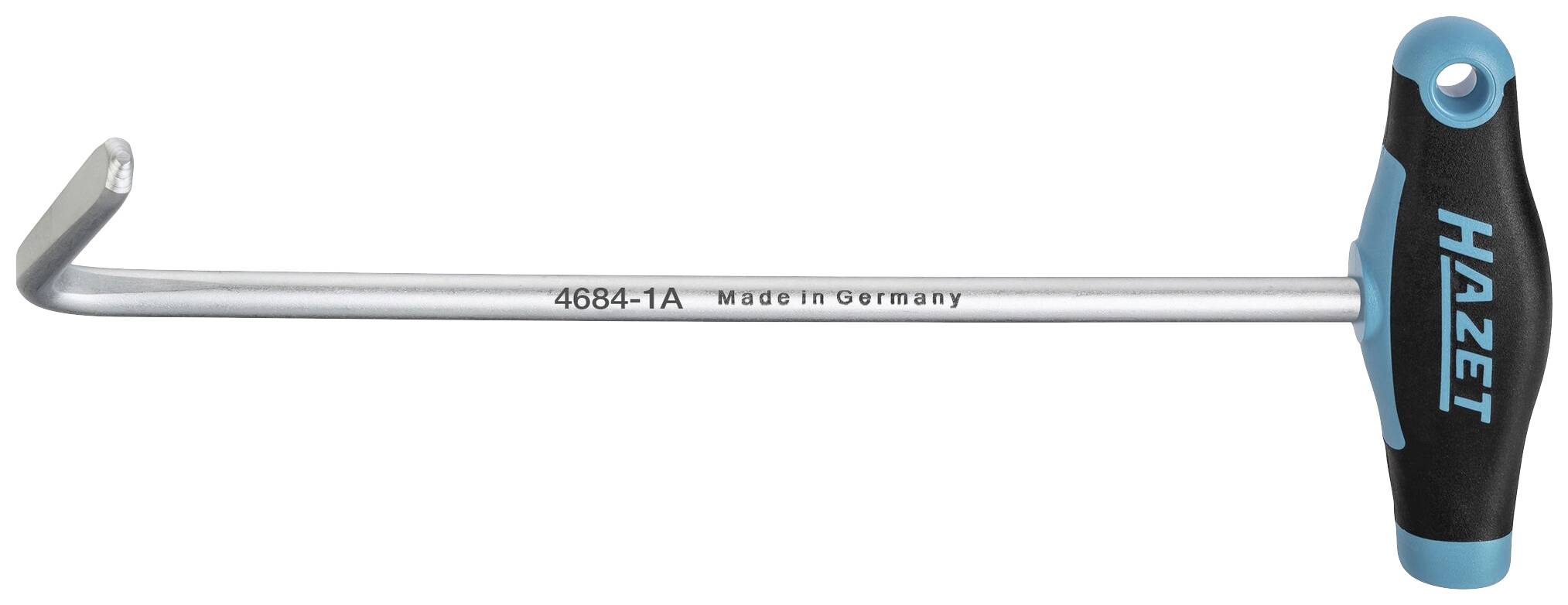 T-Griff Schraubenschlüssel von Hazet, Modellnummer 4684-1A, mit L-förmigem Ende, zum Anziehen oder Lösen von Schrauben entwickelt.