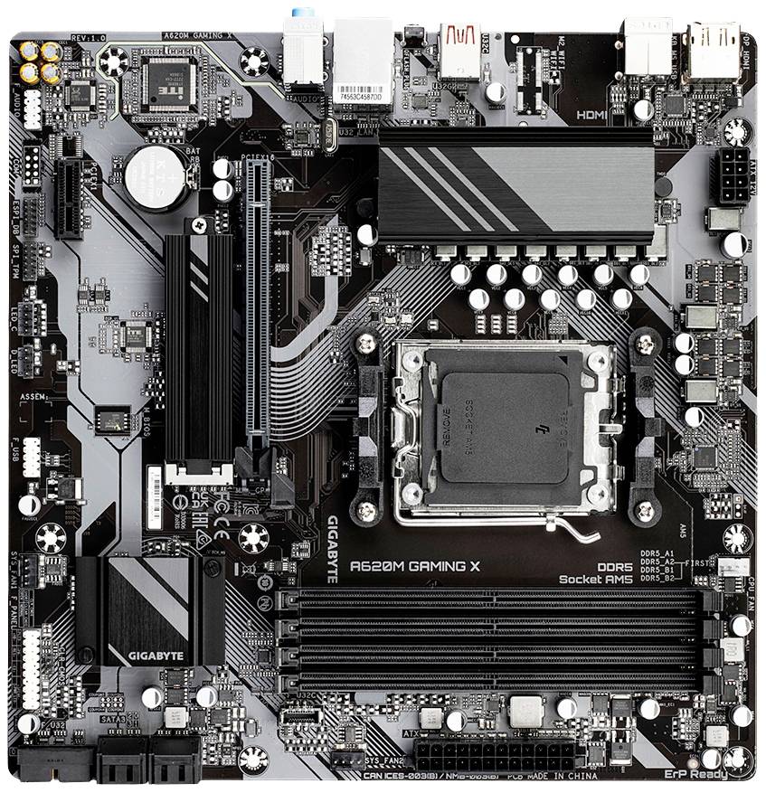 Gigabyte A620M GAMING X Mainboard Sockel (PC) AMD® AM5 Formfaktor (Details) Micro-ATX Mainboard-Chipsatz AMD® A620