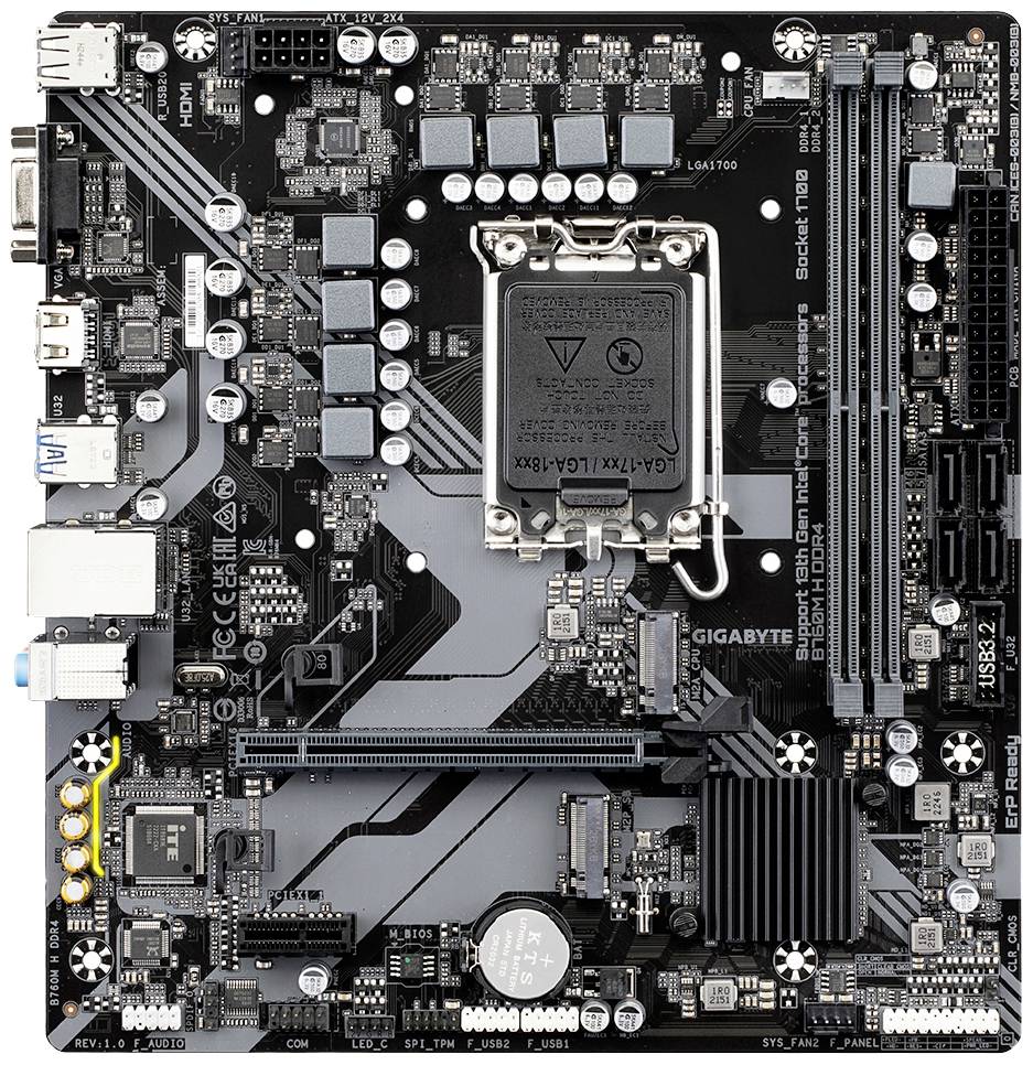 Gigabyte B760M H DDR4 Mainboard Sockel (PC) Intel® LGA 1700 Formfaktor (Details) Micro-ATX Mainboard-Chipsatz Intel® B760