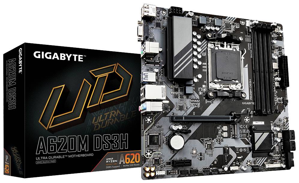 Gigabyte A620M DS3H Mainboard Sockel (PC) AMD® AM5 Formfaktor (Details) Micro-ATX