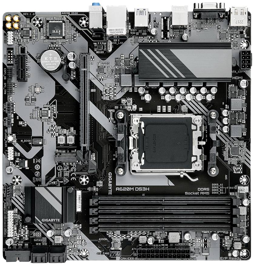 Gigabyte A620M DS3H Mainboard Sockel (PC) AMD® AM5 Formfaktor (Details) Micro-ATX