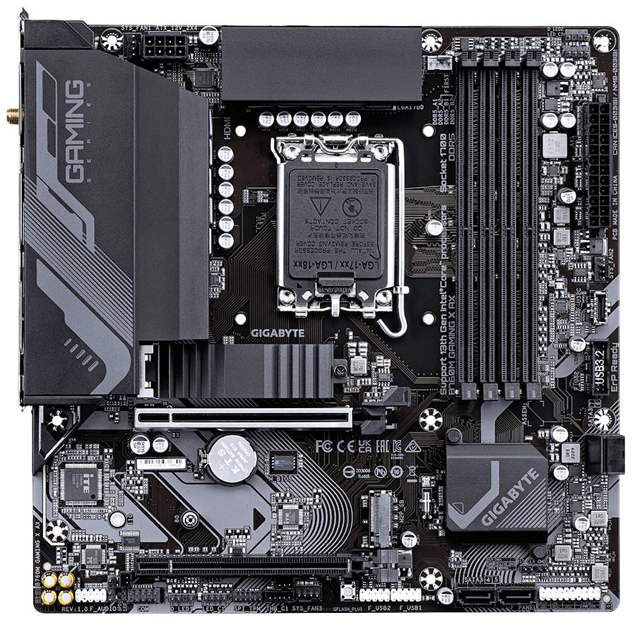 Gigabyte B760M GAMING X AX Mainboard Sockel (PC) Intel® LGA 1700 Formfaktor (Details) Micro-ATX Mainboard-Chipsatz Intel® B760