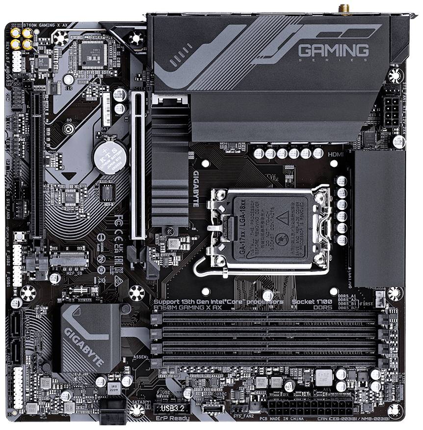 Gigabyte B760M GAMING X AX Mainboard Sockel (PC) Intel® LGA 1700 Formfaktor (Details) Micro-ATX Mainboard-Chipsatz Intel® B760