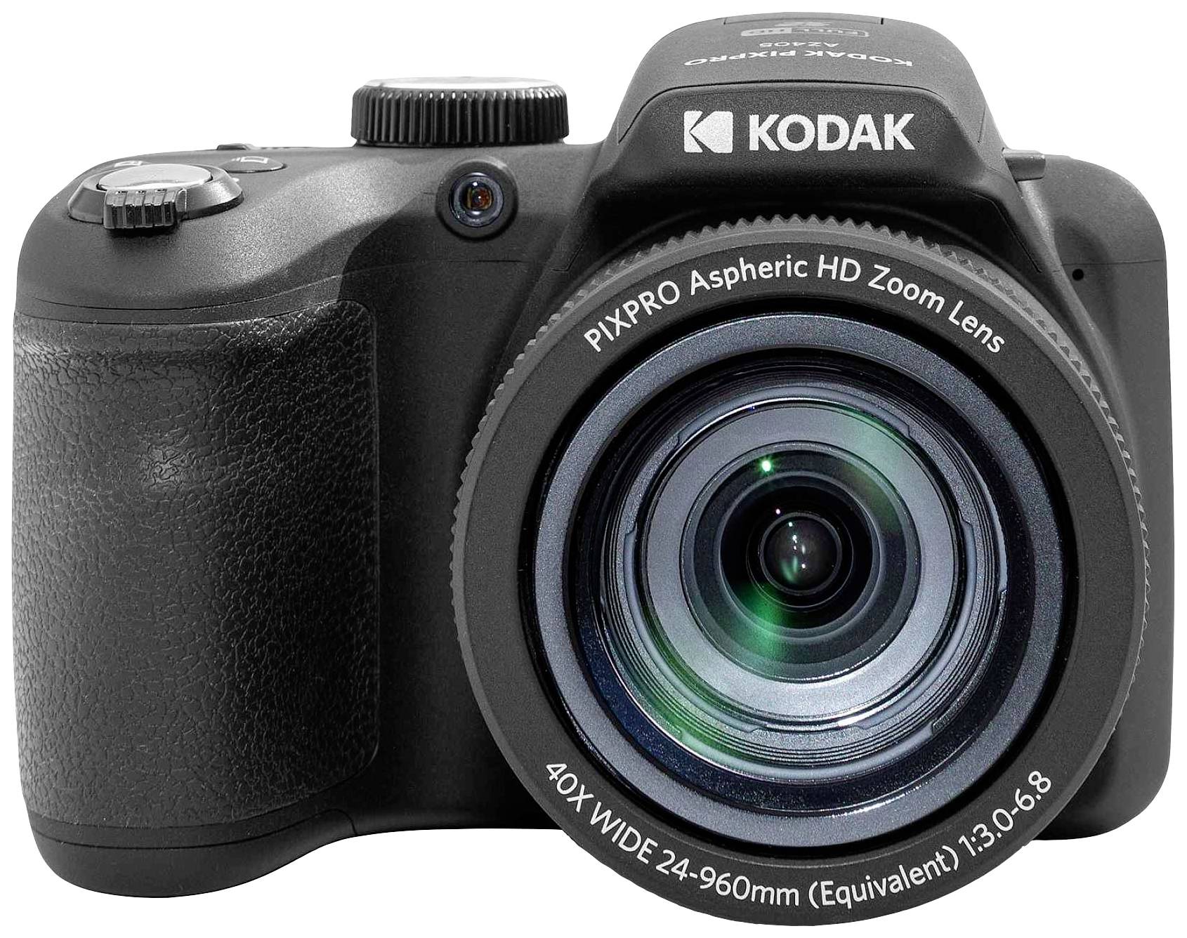 Digitalkamera von Kodak mit 40x Weitwinkel-Zoomobjektiv, Modellnummer und technische Details sind sichtbar auf dem Objektiv.