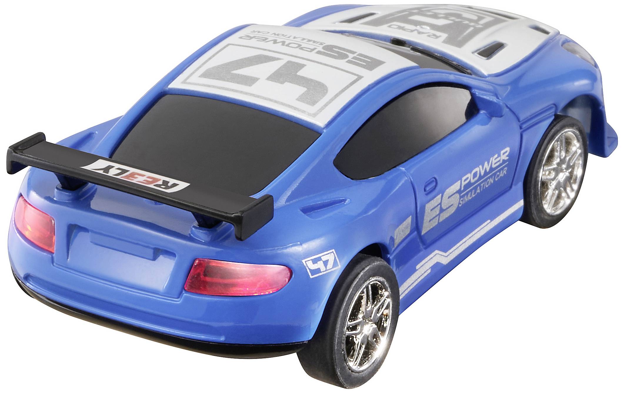 Reely Mini Racer Blau-Weiß Brushed 1:64 RC Modellauto Elektro Straßenmodell Heckantrieb (2WD) RtR 2,4GHz Inkl. Akku und Ladegerät
