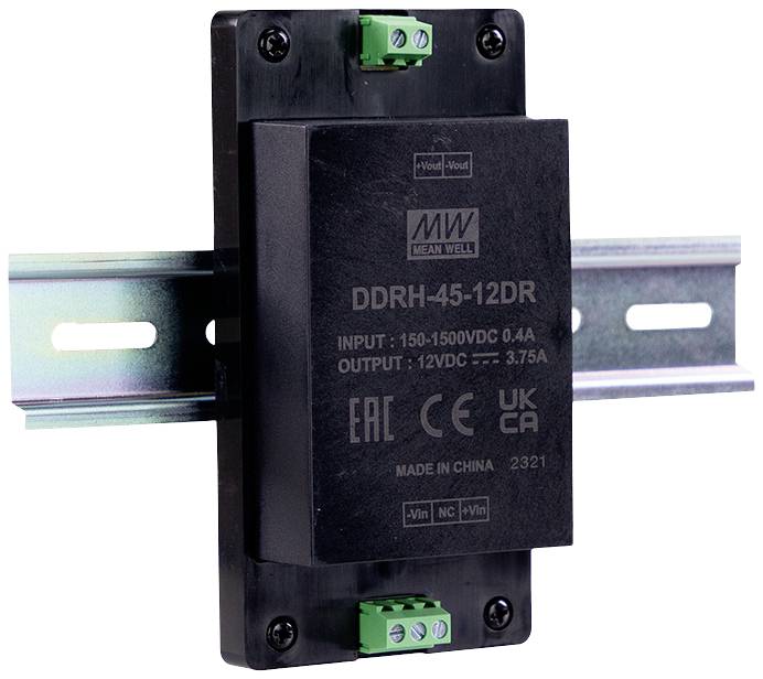 MEAN WELL MW DDRH-45-24DR Hutschienen-DC/DC-Wandler (DIN-Rail) 24 V/DC Anzahl Ausgänge:1 x Inhalt 1St.