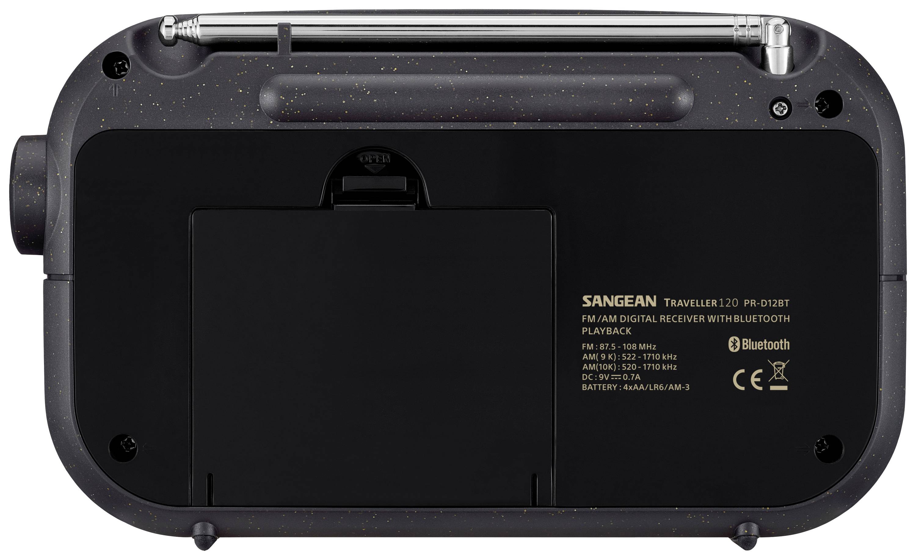 Sangean PR-D12 BT Tischradio MW, UKW Bluetooth® Schwarz