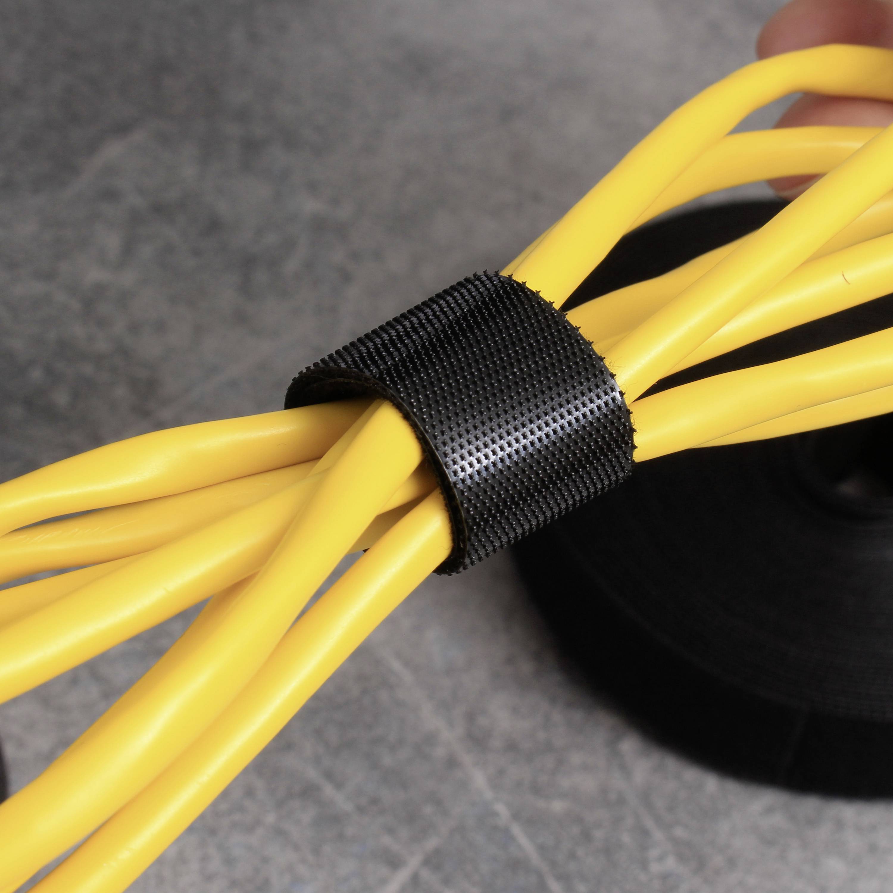 Quadrios 23CA191 Klettband zum Bündeln Haft- und Flauschteil (L x B) 10m x 20mm Schwarz 10m