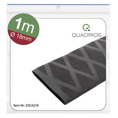 Quadrios 23CA218 Schrumpfschlauch ohne Kleber Schwarz 18 mm 9 mm Schrumpfrate:2:1 1 m