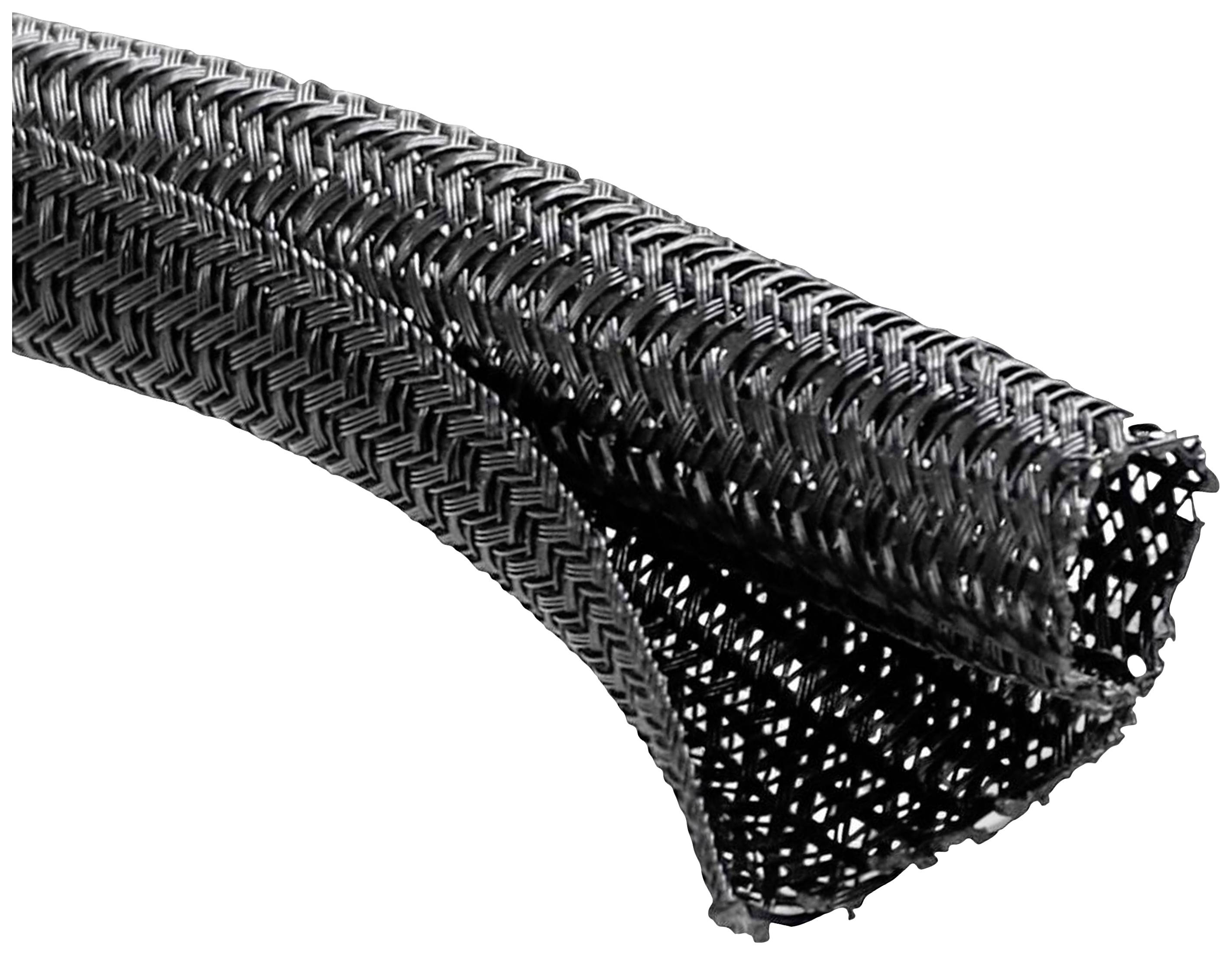 Quadrios 23CA229 23CA229 Geflechtschlauch Schwarz Polyester 6 bis 7mm 3m