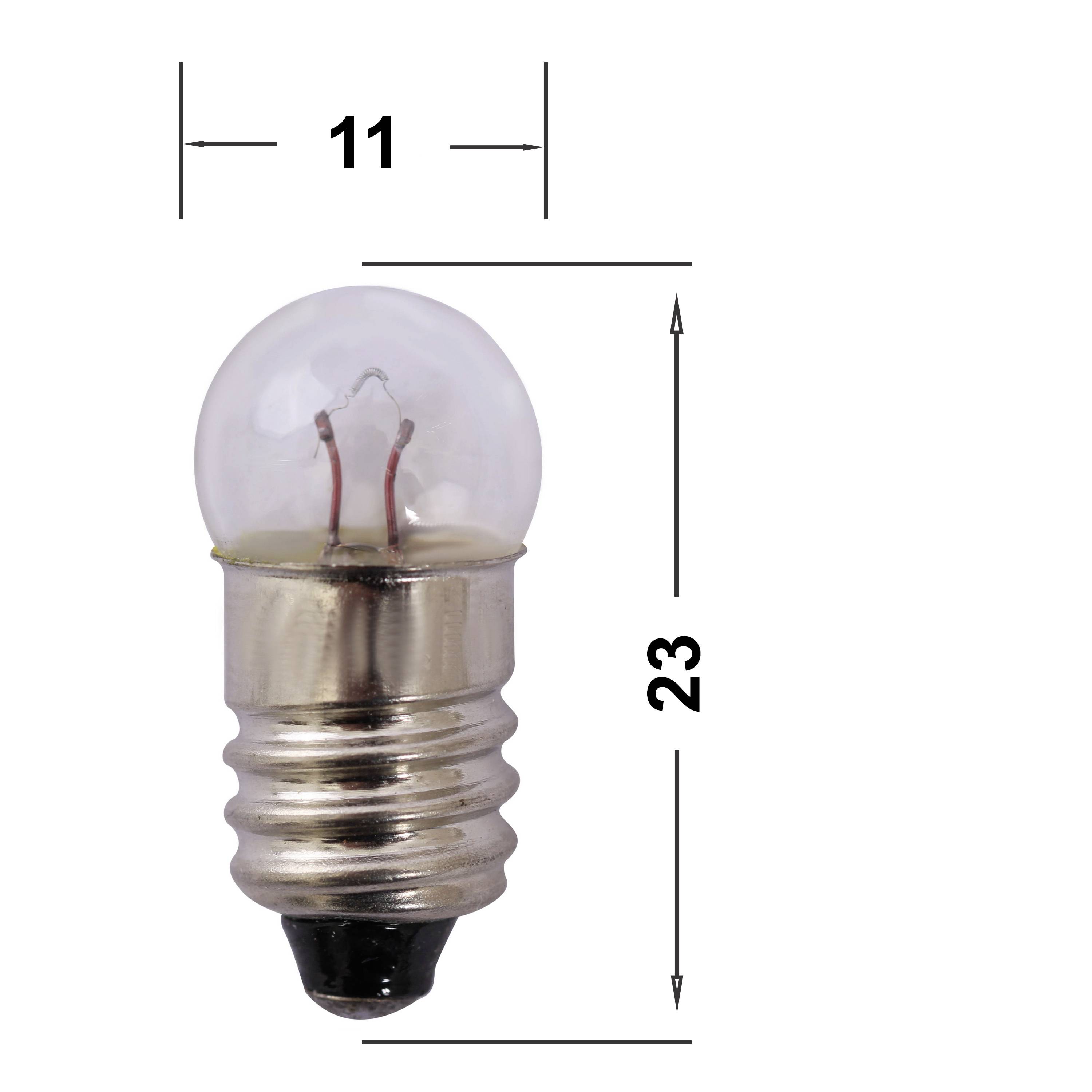 Quadrios 23O184 Kugellampe, Fahrradlampe 1.5V 0.45W Sockel E10 Weiß