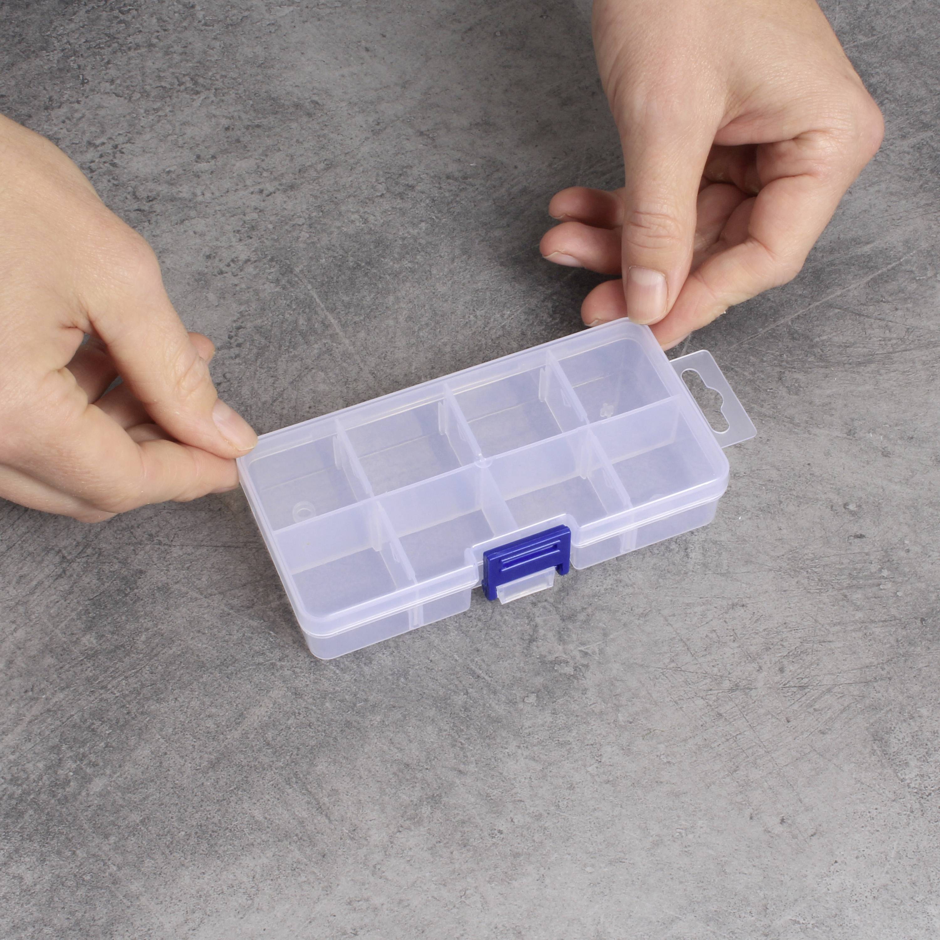 Quadrios 23SA083 Sortimentskasten (L x B x H) 13.6 x 7 x 2.7 cm Anzahl Fächer: 8 variable Unterteil