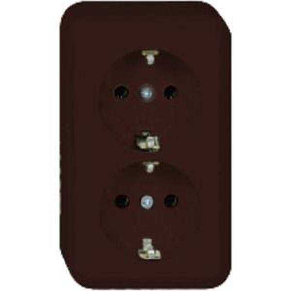 ELSO 395402 AP-Steckdose 395402 2fach 16A CONTURA braun 1St.