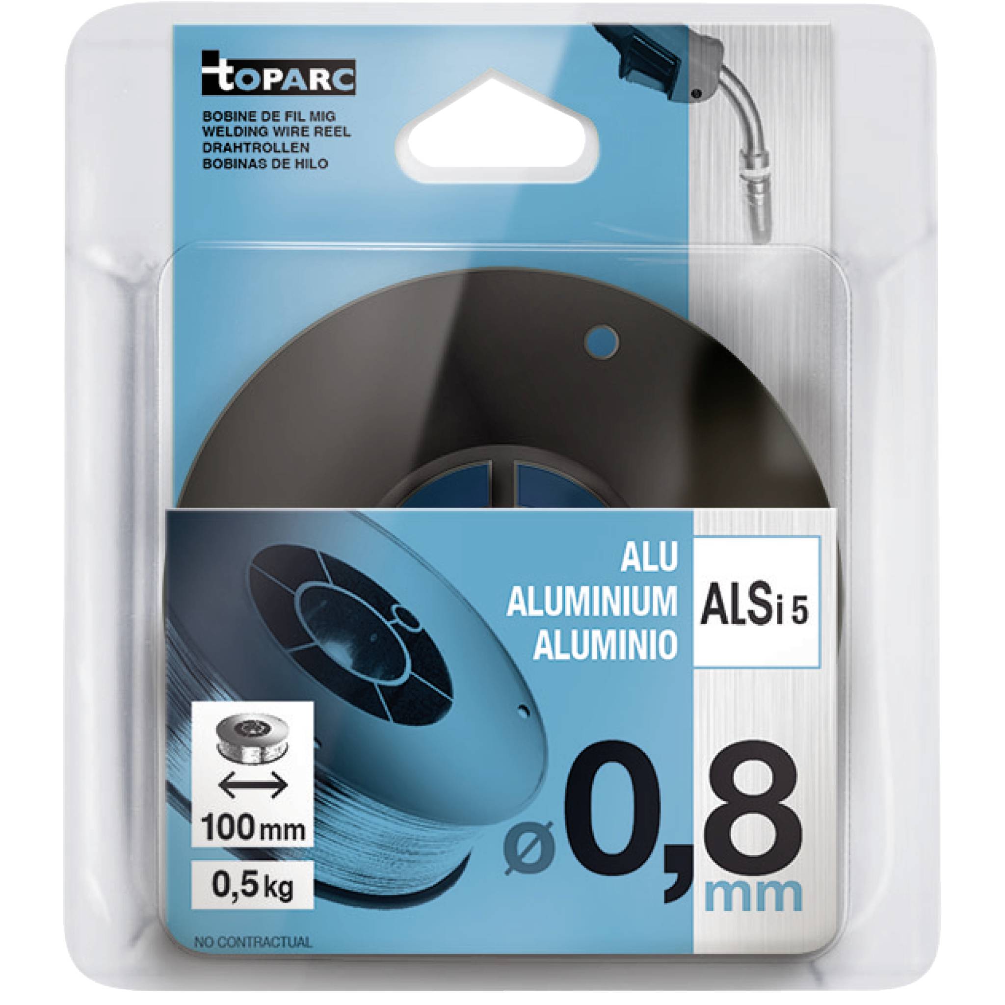 Toparc Drahtrolle Alu Ø 100 mm - Ø 0,8 mm 0.5 kg 086685