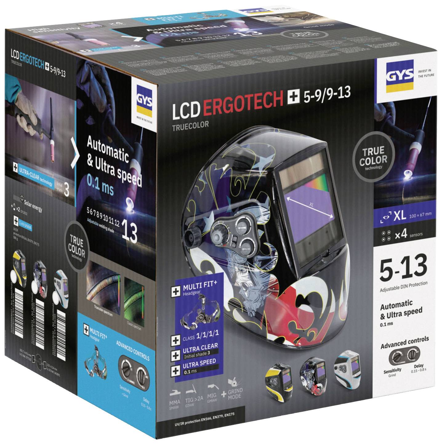 GYS 068674 Schweißhelm LCD ERGOTECH+ 5/9 - 9/13