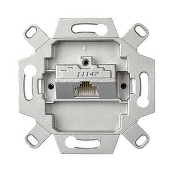 Netzwerk-Anschlussdose ohne Abdeckung, zentral im Bild, mit RJ45-Buchse und nummernaufdruck '11147'. Geeignet für Wandmontage.