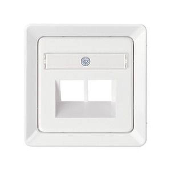 ELSO 206534 Zentralplatte 206534 2xRJ45 mit Schriftfeld reinweiß 1St.