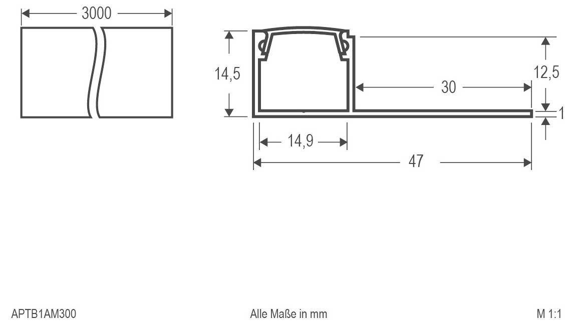 Technische Maßzeichnung eines LED-Netzteils mit Vorder- und Seitenansicht mit Abmessungen in Millimetern, einschließlich 210 mm Länge, 67 mm Breite und 34 mm Höhe.