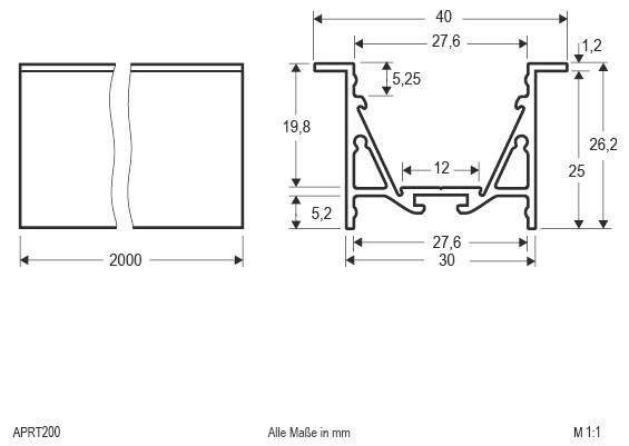 Technische Zeichnung einer runden LED-Einbauleuchte mit Seiten-, Draufsicht und Schaltschema mit Abmessungen in Millimetern und Beschriftung „LED-Netzgerät PLD 109 mit AMP-Buchse