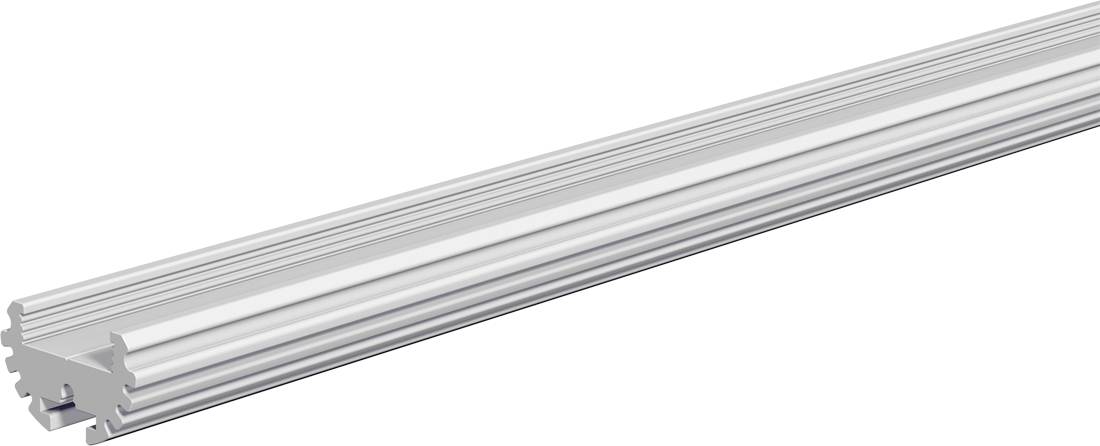 Aluminium-T-Nut-Profilschiene in Perspektive auf weißem Hintergrund dargestellt.