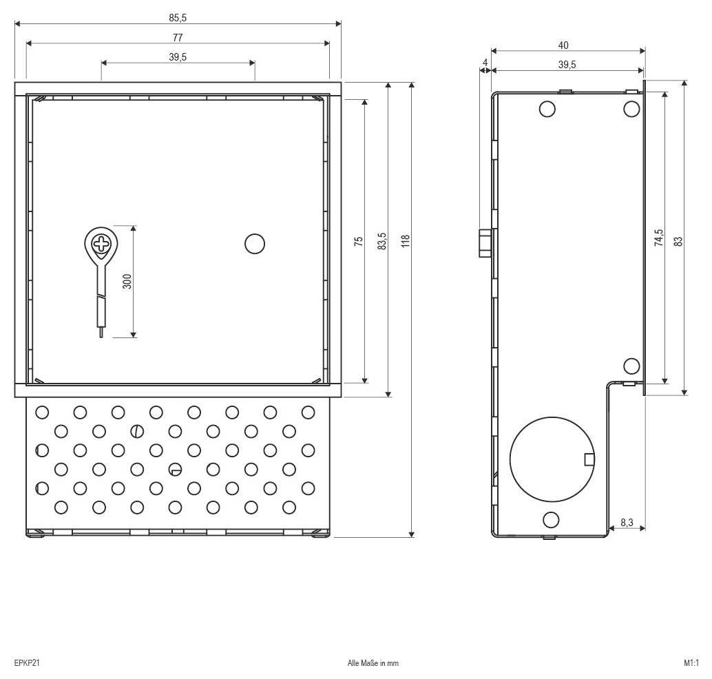 EVN EPKP21 Metall-Einputztopf EPKP21 1St.