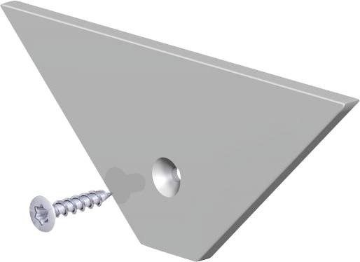Metallklammer mit zwei Schrauben, dargestellt als Produkt auf weißem Hintergrund.