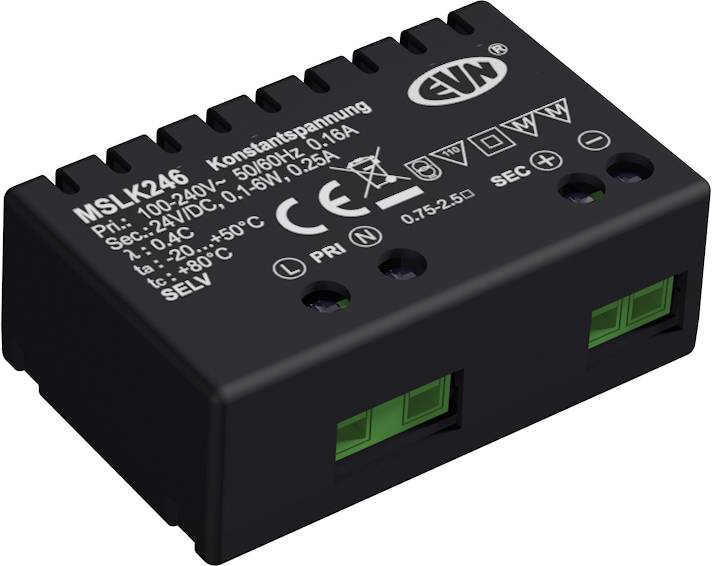 Schwarzes Stromversorgungsmodul mit der Bezeichnung „MSLK24C