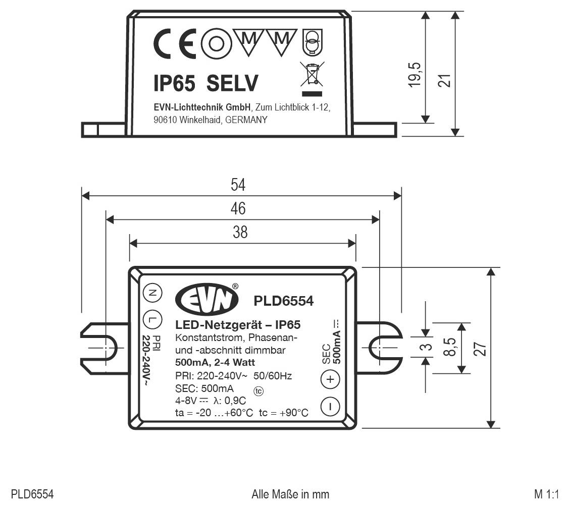 EVN PLD6554 LED-Betriebsgerät 1St.