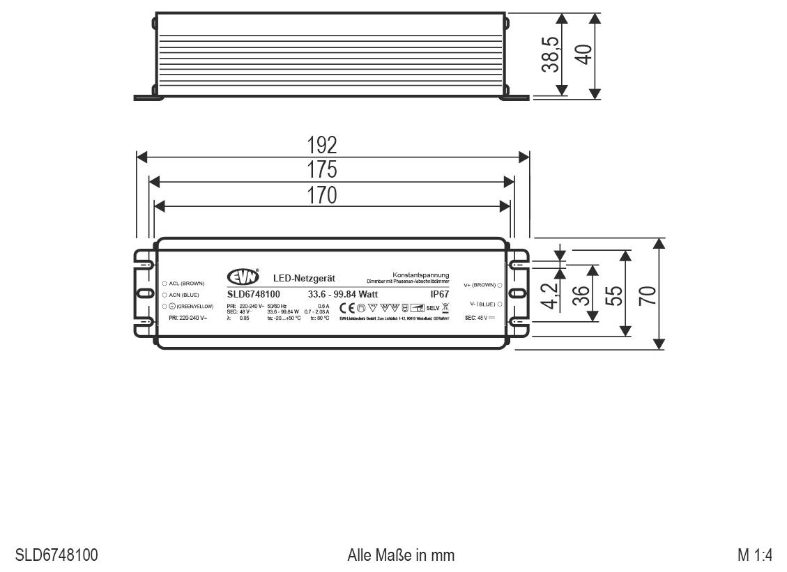 EVN SLD6748100 LED-Betriebsgerät 1St.
