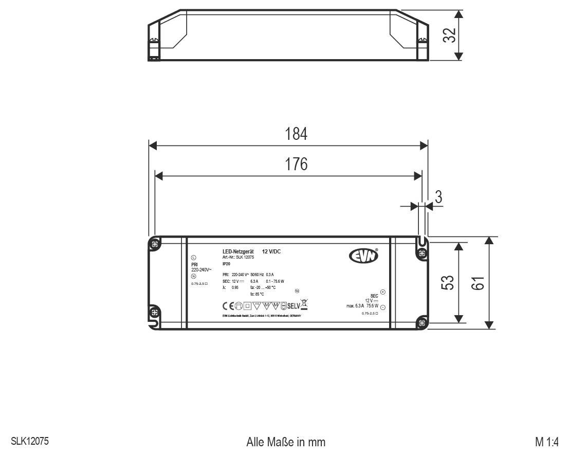 EVN SLK12075 LED-Betriebsgerät 1St.