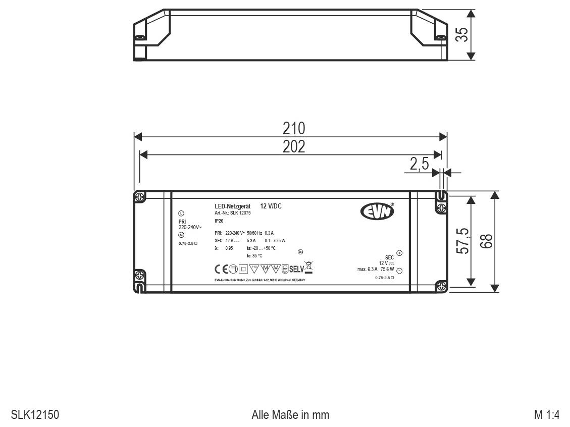 EVN SLK12150 LED-Betriebsgerät 1St.