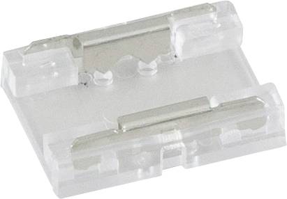 Klarer Kunststoff-Sicherungshalter mit zwei Metallclips, auf weißem Hintergrund dargestellt.