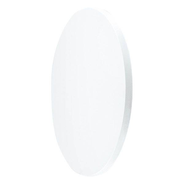 Ein weißer, ovaler Gegenstand vor einem weißen Hintergrund.