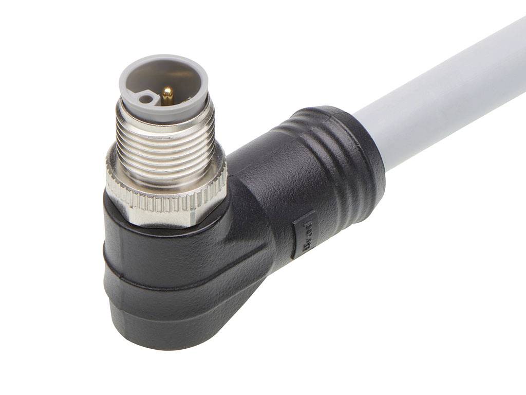 90-Grad-Winkelstecker an einem Kabel.