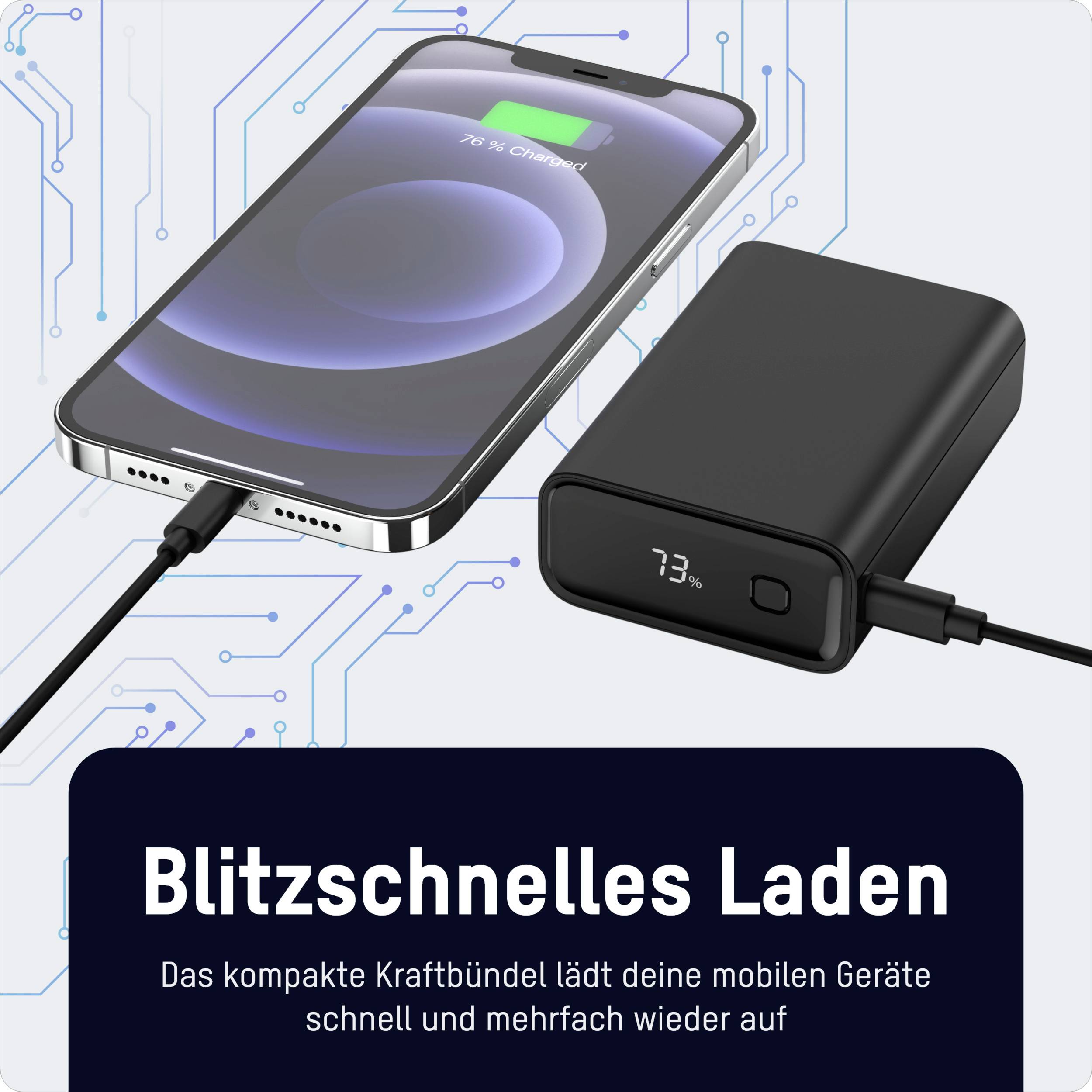 Ansmann 20000 mAh PB222PD sw Powerbank 20Ah USB PD 3.0, Quick Charge 2.0 LiPo Schwarz mit Laderegler, gleichzeitiges Laden und