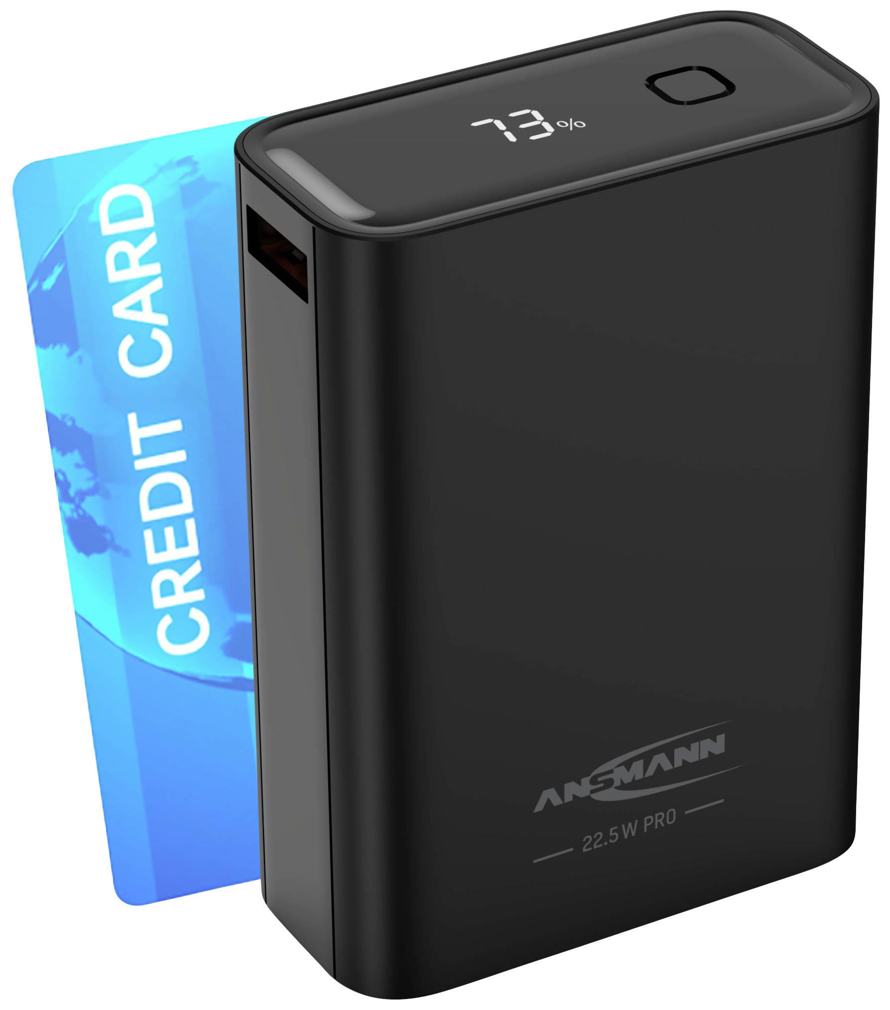 Ansmann 20000 mAh PB222PD sw Powerbank 20Ah USB PD 3.0, Quick Charge 2.0 LiPo Schwarz mit Laderegler, gleichzeitiges Laden und