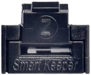 Schwarzes Plastikgerät mit dem Schriftzug 'Smart Keeper', rundes Z-Logo darüber, vermutlich ein USB-Schutzabdeckung.