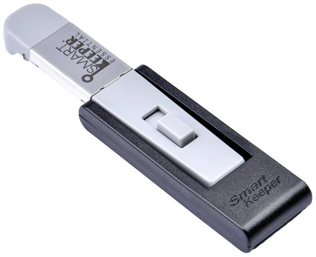 'Smart Keeper' USB-Schutzvorrichtung, grau und schwarz, blockiert unbefugten Zugriff auf USB-Ports.
